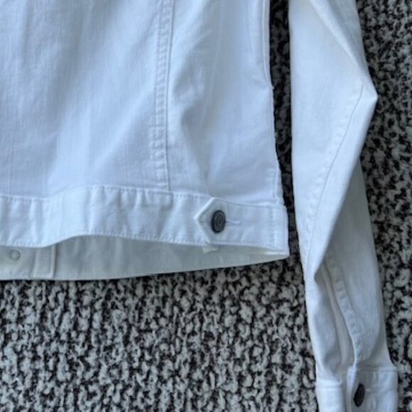 LOFT White Short Waisted Button Front Denim Jacket - Picture 10 of 11